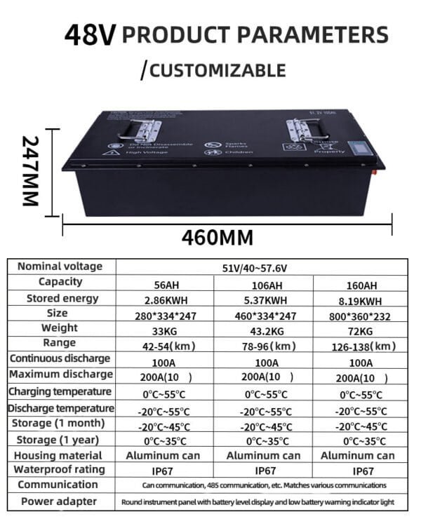 30V 43.2V Golf Cart Battery LiFePO4 Battery – Image 5