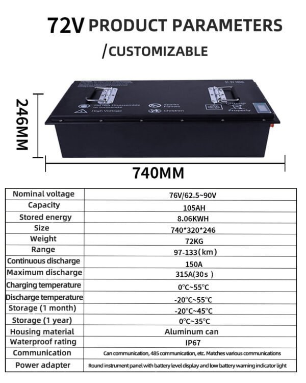 30V 43.2V Golf Cart Battery LiFePO4 Battery – Image 4