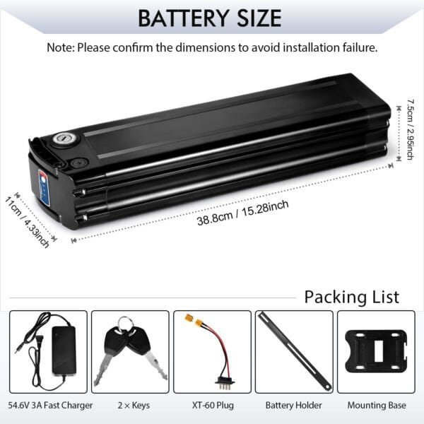 UL Certified 48V 20Ah Silver Fish Seat Tube Battery for E-Bikes – Image 8