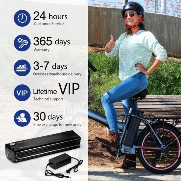 UL Certified 48V 20Ah Silver Fish Seat Tube Battery for E-Bikes – Image 7