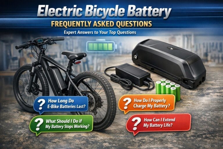 Find expert answers to the most common electric bicycle battery questions. This FAQ covers battery lifespan charging safety voltage maintenance a