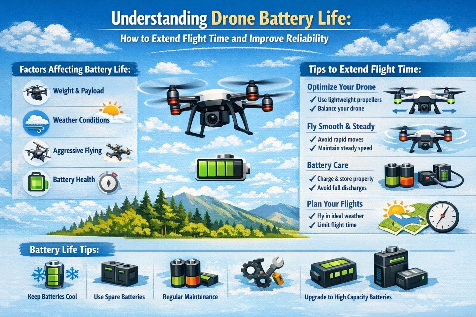 Understanding Drone Battery Life: How to Extend Flight Time and Improve Reliability