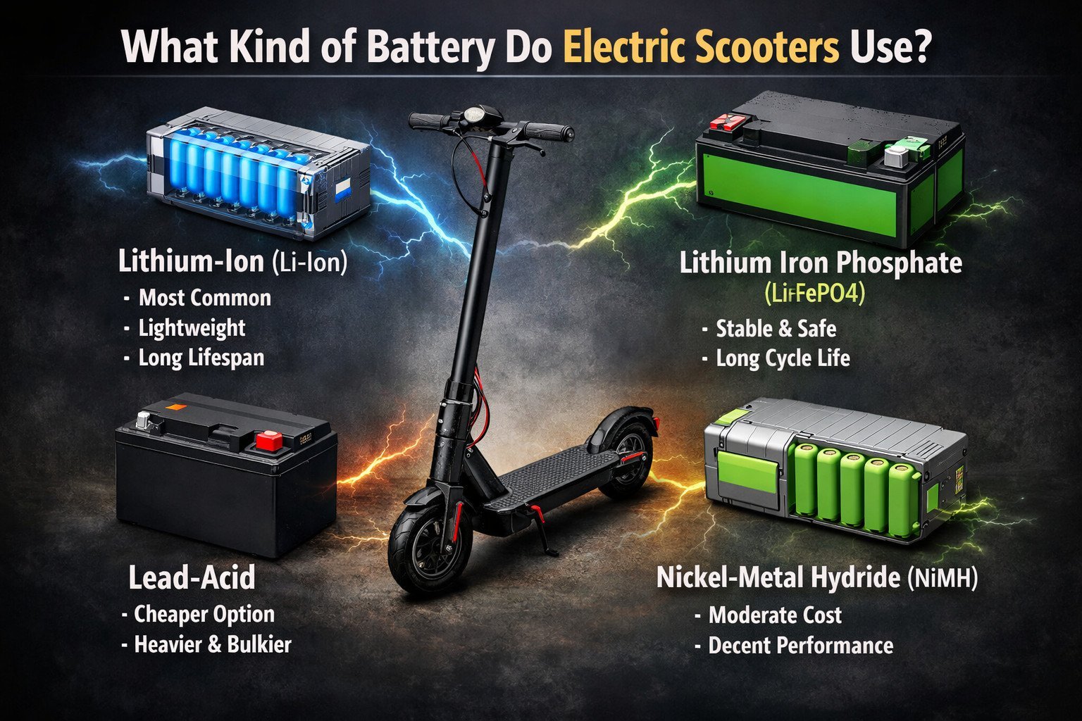 What kind of battery do electric scooters use?