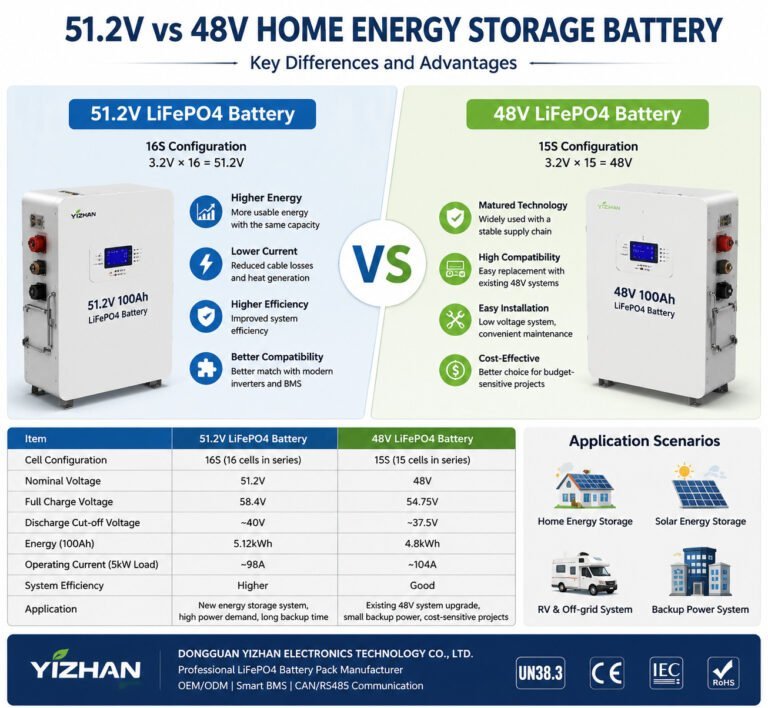 48V and 51.2V home energy storage battery