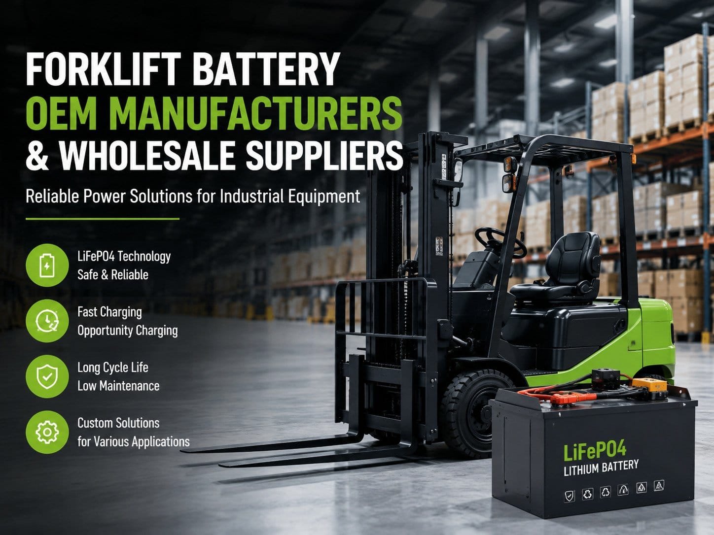 Forklift Battery OEM Manufacturer | Lithium Battery Solutions for Industrial Equipment