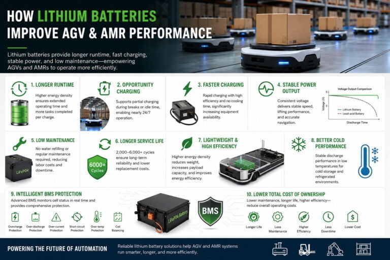 How Lithium Batteries Improve AGV and AMR Performance