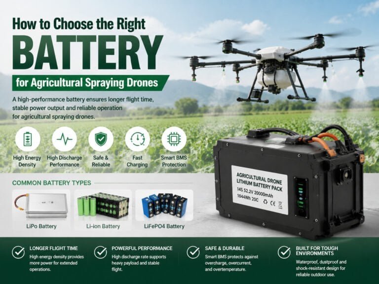 Agricultural drone battery pack with smart BMS for spraying UAVs