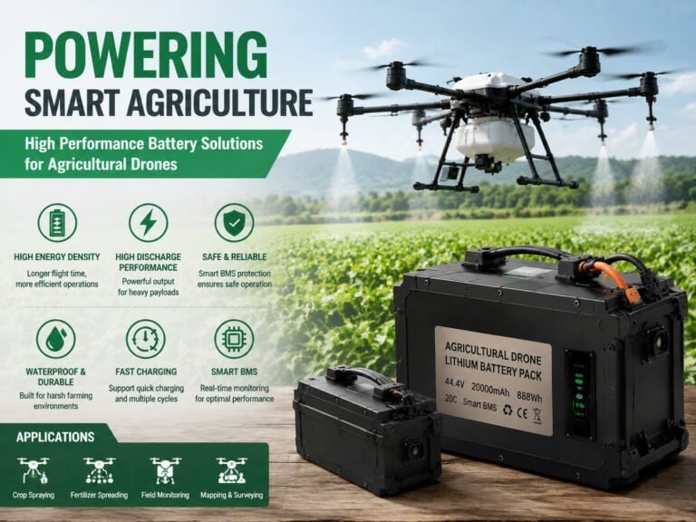 Custom agricultural drone battery pack with smart BMS for farming applications