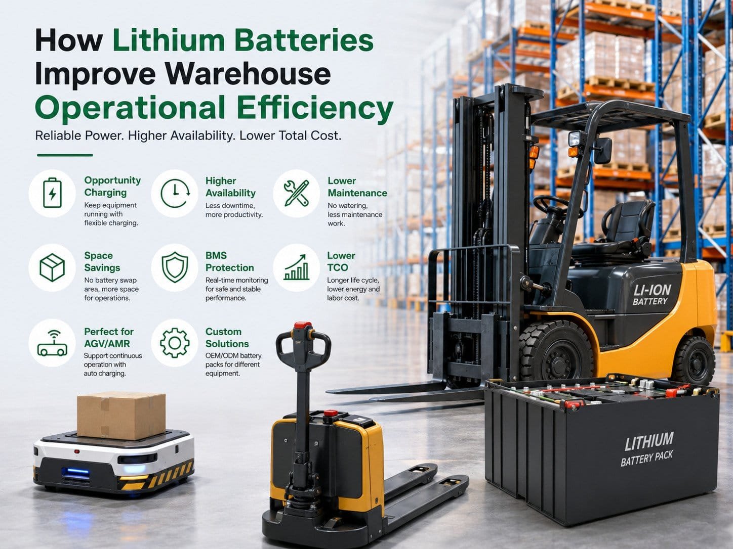 How Lithium Batteries Can Improve Warehouse Operational Efficiency