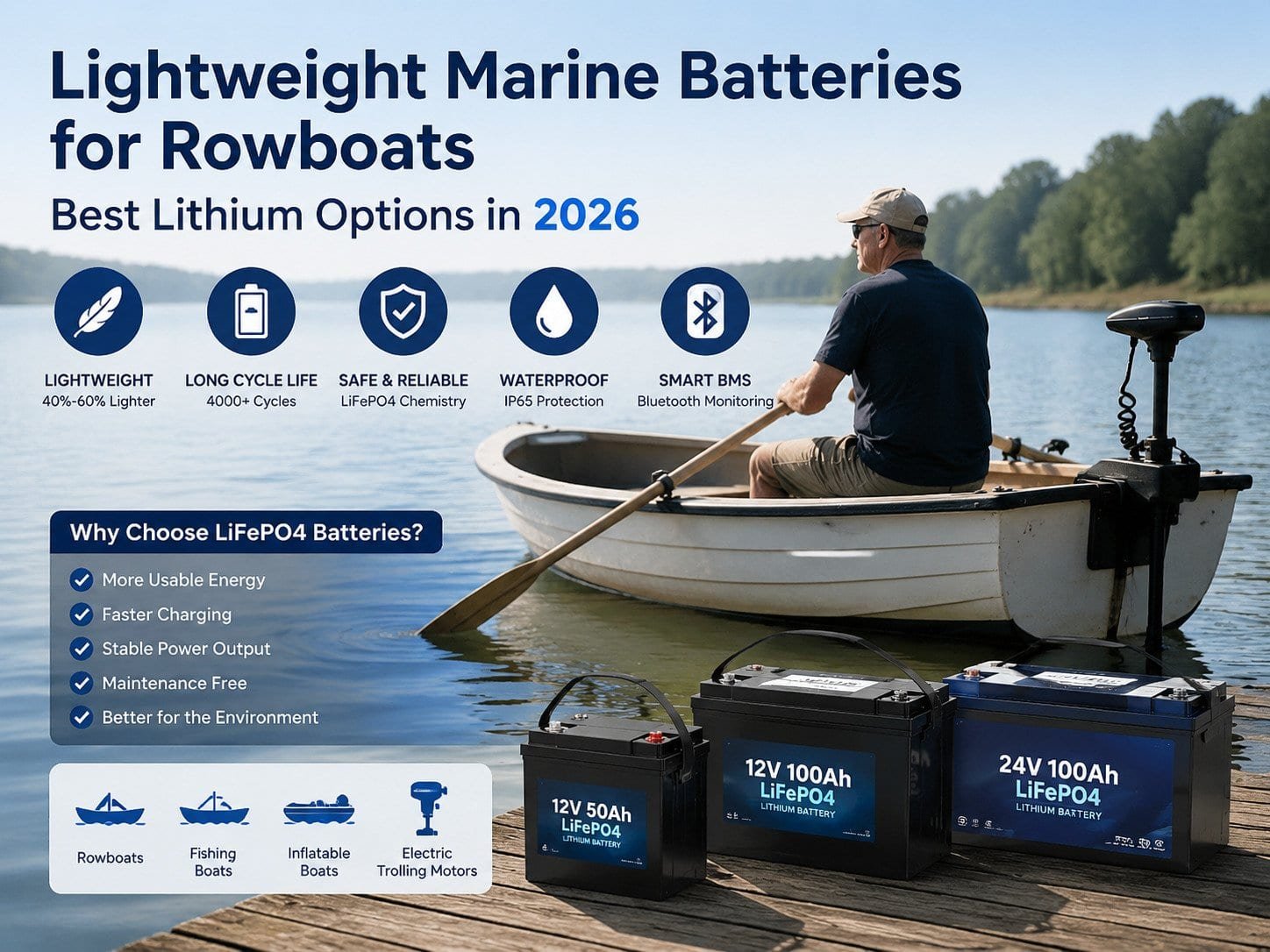 Lightweight Marine Batteries for Rowboats: Best Lithium Options in 2026