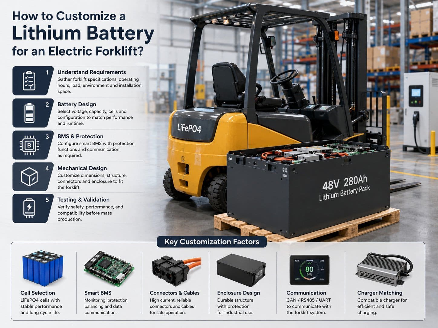 custom electric forklift battery