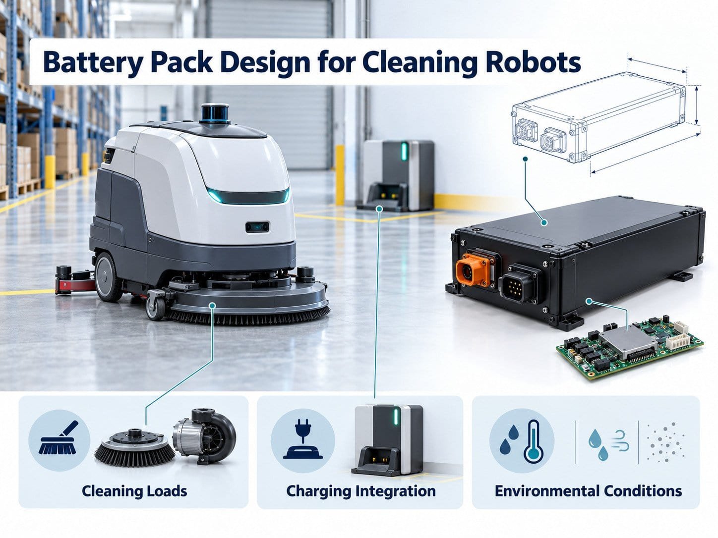 Battery Pack Design for Cleaning Robots: An OEM Guide